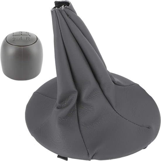 Gearskiftepose - Biltilbehør til interiør - Sort læder - Panda 2003-2012 500 500C 2007-2013 Speed Stick Shift Boot Gearknopdæksel