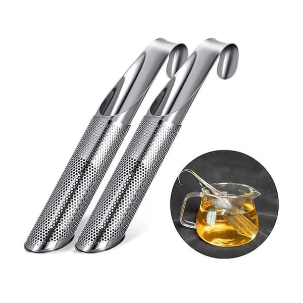 2 st teinfuser i rostfritt stål, bladsil, örtnät, lösfilterdiffusor för mugg
