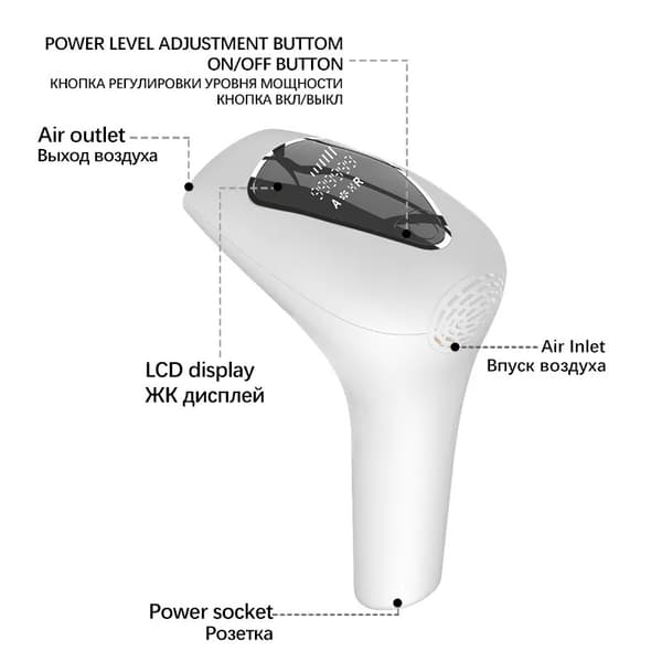 Epilator, epilator, 8 hastigheder, velegnet til mænd, kvinder, krop og armhuler (sort)