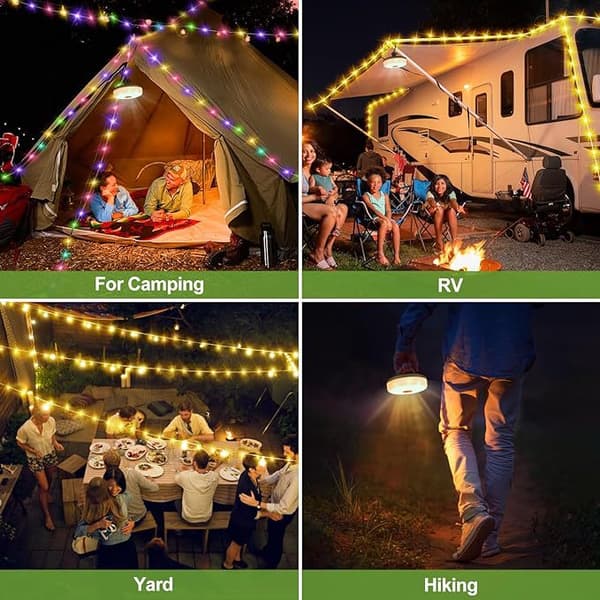 Campinglamper, Campinglamper, Teltlamper, Krympbare lyskæder, Udendørs multifunktionelle opbevarbare lyskæder