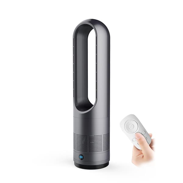 Intelligent bladeless ventilator med 8 hastighedsindstillinger, 8-timers timer, LED-display, 80° lydløs oscillation.