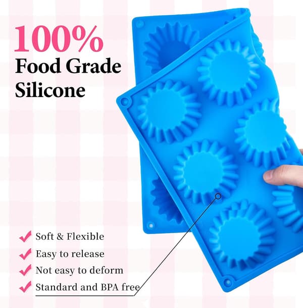 3-delt silikone jordnøddesmør- og fedtbombeforme, non-stick chokoladeformssæt.