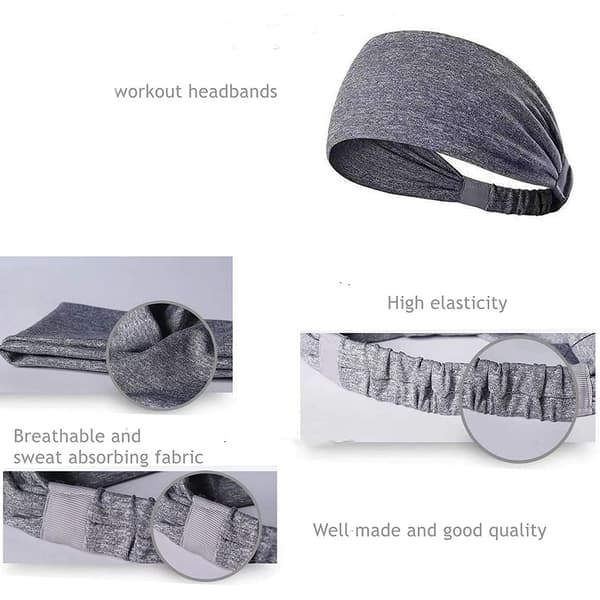 Trefärgat stretchigt sporthuvudband i polyester, unisex.