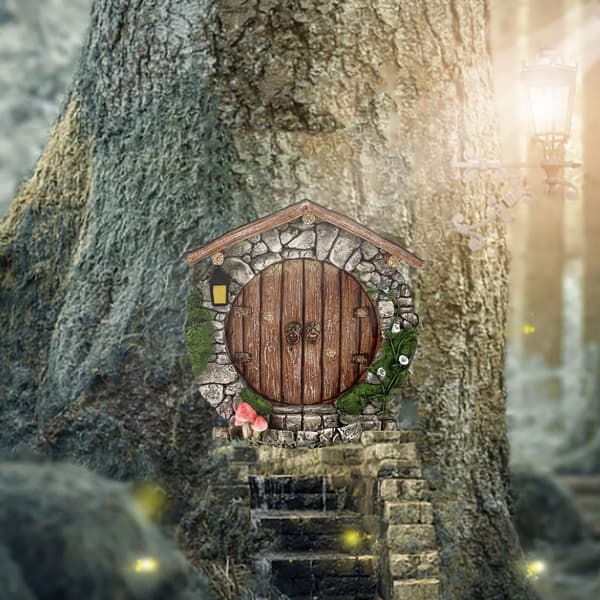 Miniatyrälvdörr Hobbit Pixie Elf Trädgårdstomte Dekor Heminredning