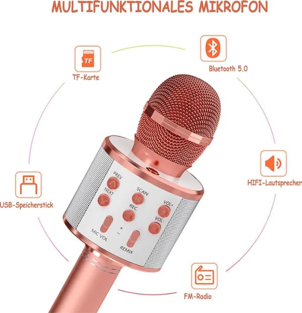 Børns trådløse karaokemikrofon, BT mikrofon, legetøjsgave