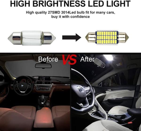 Bil LED-lampor - 36mm - 4-pack - 160 Lumen - 6000K - Problemfri CAN Bus