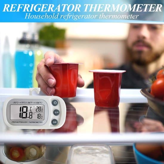 Digital kylskåpstermometer med LCD-display och Max/Min-funktion - 4 delar