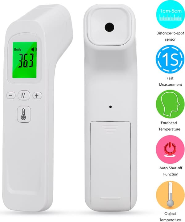 Infraröd panntermometer, digital termometer, beröringsfritt högprecisionsinstrument för kroppstemperaturmätning