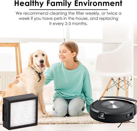 6-pak HEPA-støvsugerfiltre kompatible med iRobot Roomba Combo i3, i7, E5, E6, J7