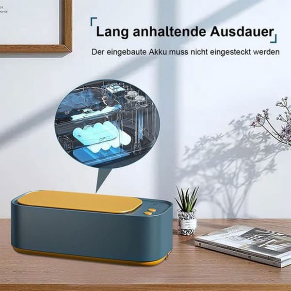 Ultralydsrenser, 350 ml, 45 kHz, 3 rengøringstilstande - blå