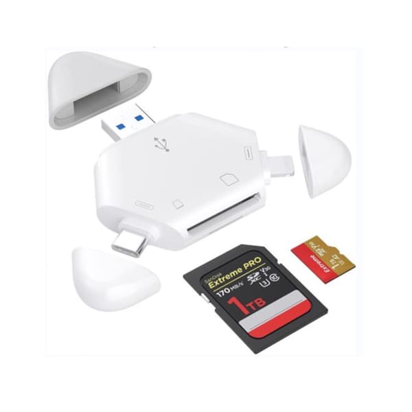 3-i-1 minneskortläsare iPad USB C USB A SD TF