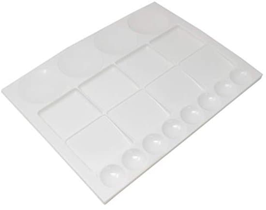 Stor rektangulär palett med 20 färgfack – 250 mm x 330 mm