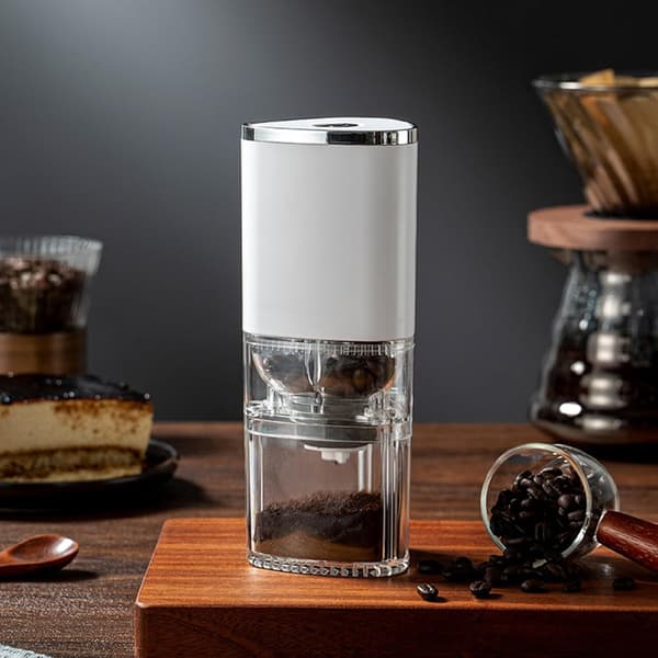 Elektrisk kaffekværn til formaling af bønner, nødder, krydderier, urter, blender, USB, hvid