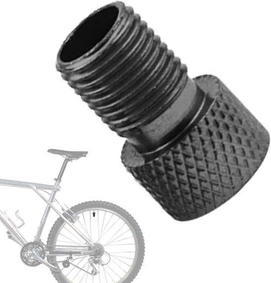 Cykelventiladapter - Däckpumpadapter - Cykeldäckpump - Läckagesäker tätning - 8 gram - Svart