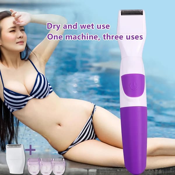 2-i-1 elektrisk bikinitrimmer/kropshårtrimmer/damerazor/damehårklipper
