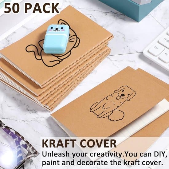 20 lomme notesbøger, 13 x 9 cm, mini kraft rejsejournaler, til studerende, skitsering (brun).