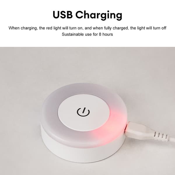 Mini LED Nattlampa Pekskärmssensor USB Uppladdningsbar Magnetisk Bas Sovrum
