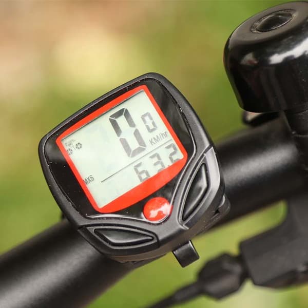 Cykelcomputer med LCD-skærm, kilometertæller og speedometer