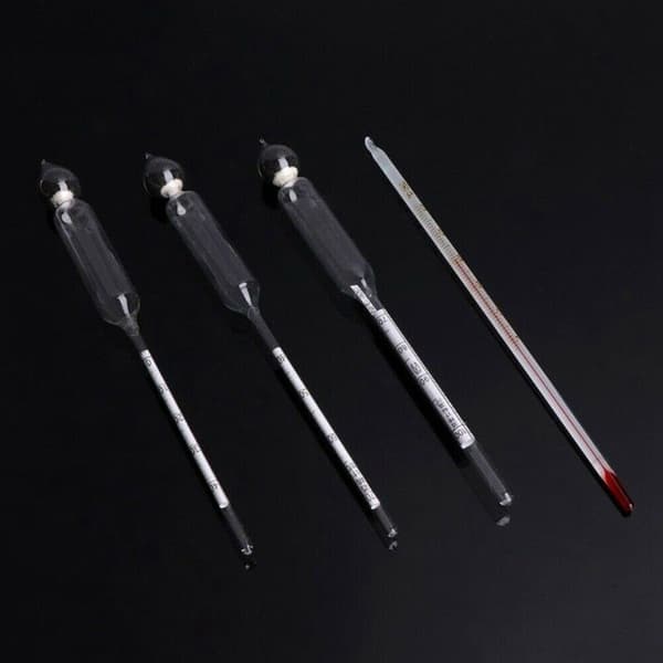 3 st 0-100% Hydrometer Alkoholmätare Testare Mätare Termometer Verktygssats