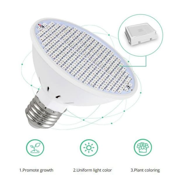 Full Spectrum E27 300 LED Växtlampa Växtbelysning Hydroponik Inomhusväxt