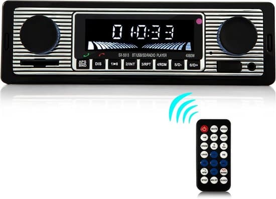 Bilradio Bluetooth 5.0, 1 DIN Bilradio Håndfri, Egnet til 9-12V Bil FM, Understøtter 2 USB/AUX/SD/TF/MP3, iOS/Android Support