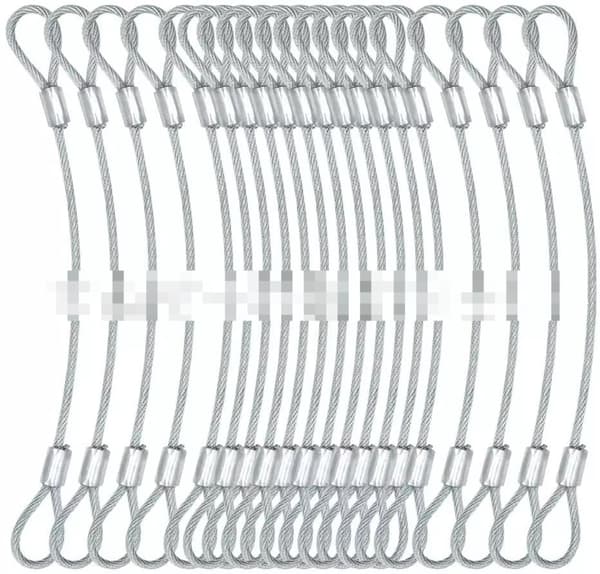 2 mm rustfrit stålkabeløje kort reb, rustfrit stålwire, stålwire, gummibelagt stålwire, 30 cm - sort