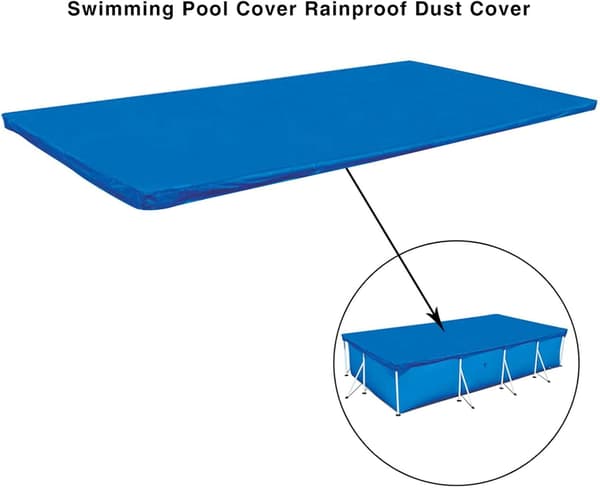 Tjock rektangulär poolöverdrag, dammtätt och regntätt, lämpligt för ovanmarkspooler (450*220cm)