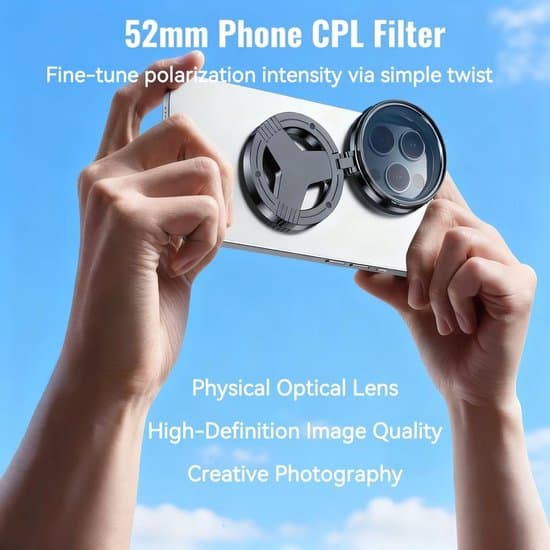 Magnetiskt CPL-filter, 52 mm polariserande filter, cirkulärt polariserande linsfilter, med vikbar hållare, roterbart polariserande filter