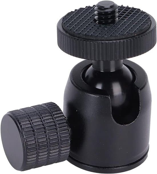 Mini stativkuglehoved med 1/4 tomme skrue og skoadapter til DSLR-kamera ringlys (sort kugle)