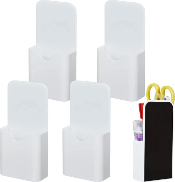 Magnetiska Markörhållare - Whiteboard Pennhållare - 4-pack - Vit