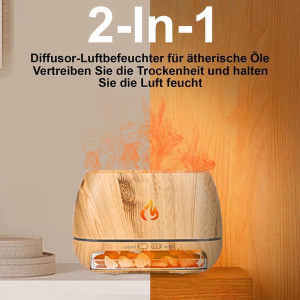 2-i-1 aromaterapimaskine, æterisk olieflamme, 200 ml luftfugter, elektrisk aromaterapi æterisk oliediffuser, automatisk slukning