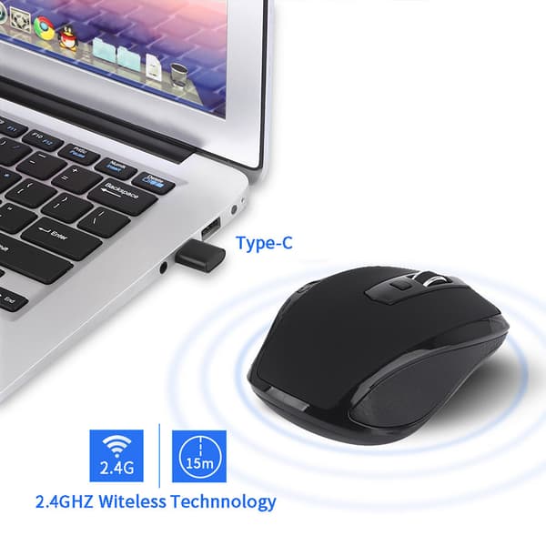 2,4 GHz langaton USB-ergonominen hiiri MacBook Pro C -laitteille