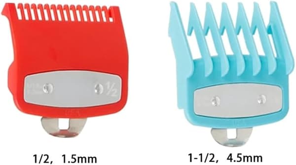 2-pack herrfrisörsaxar, skyddsfodral och extra hårtillbehör.