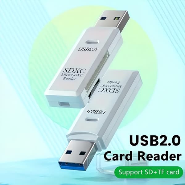 Mångsidig 2-i-1 höghastighets USB3.0-kortläsare stöder TF+SD dator surfplatta kamera laptop bil