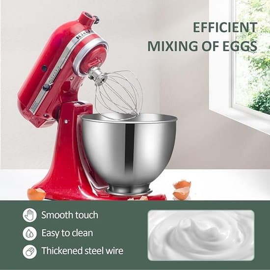 Æggepisker i rustfrit stål med 6 tråde til KitchenAid K45ww