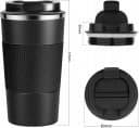 Stor isoleret krus i rustfrit stål, skridsikker, 510 ml - Sort