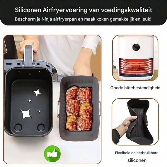 Silikone bageform kerne - Airfryer bageplade 2-delt sæt, sort ovnplade tilbehør