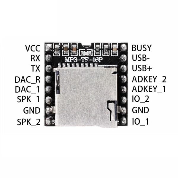 Arduino U Disk TF-kort MP3-spelare Mini DFPlayer Ljudröstmodul