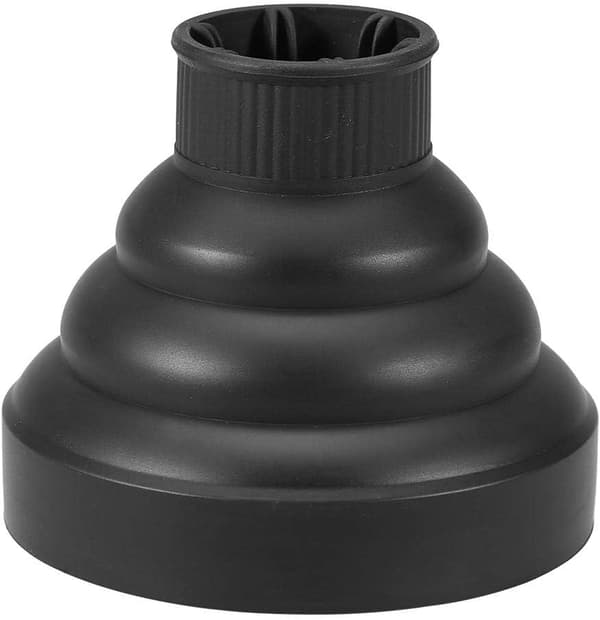 Hårtørrer Diffuser Sammenfoldelig Udtrækkelig Silikone Styling Naturlige Bølger Fin Tyk Sort