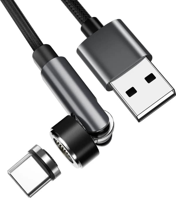 Magnetisk laddningskabel, USB-C-gränssnitt, svart, 1 meter