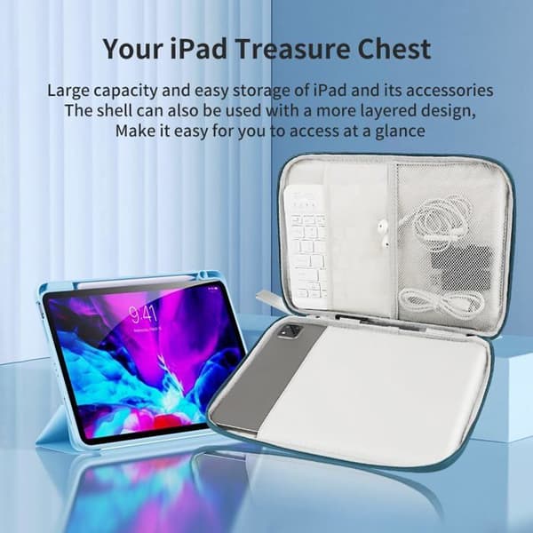Yleiskäyttöinen suojakotelo iPadille ja 7,9–10,8 tuuman Android-tableteille - Sininen