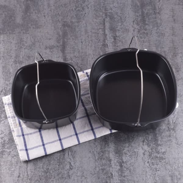 Firkantet kagebageform bagefad pande airfryer bagekurv pizzatallerken-S
