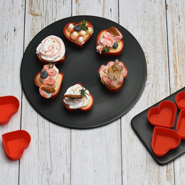 12-pak silikone muffinforme med hjerte cupcakeforme