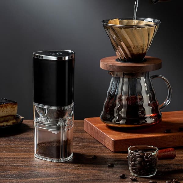 Elektrisk kaffekværn til formaling af bønner, nødder, krydderier, urter, blender, USB, hvid