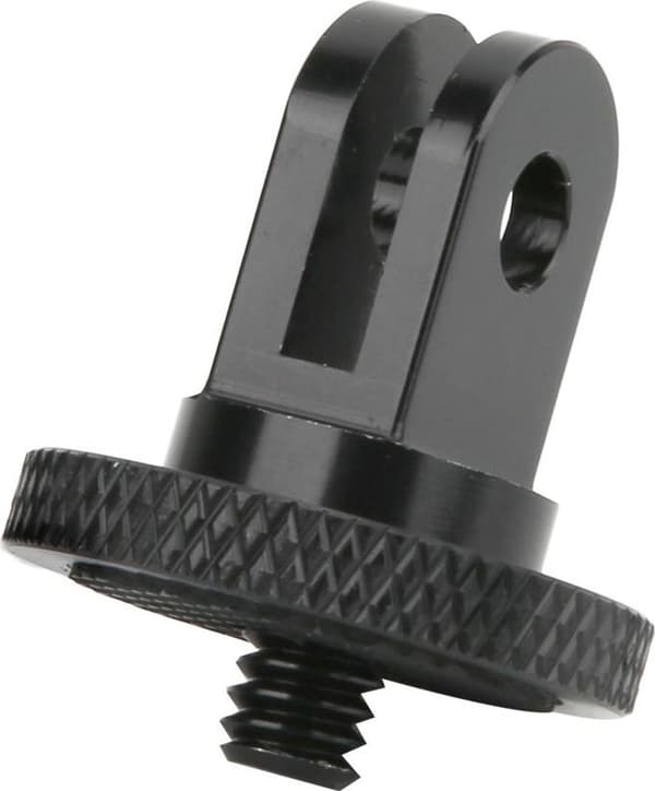 4-delt sort mini-stativadapter sæt med 1/4-tommer montering, lavet af aluminiumslegering, velegnet til actionkamera tilbehør.