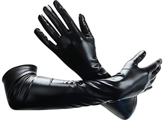 Lange handsker til kvinder - blanke opera-handsker i læder - perfekte til fester og cosplay