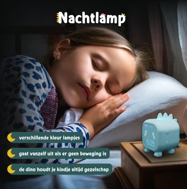 Søvntræner - Børn - Børnevækkeur - Børnenatlampe - Grøn