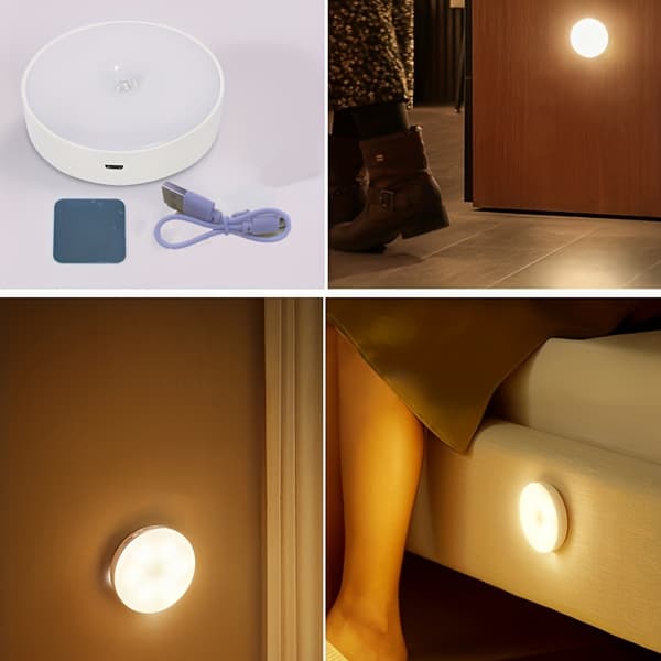 4-pack USB uppladdningsbara LED-nattlampor och skåpslampor med rörelsesensor.