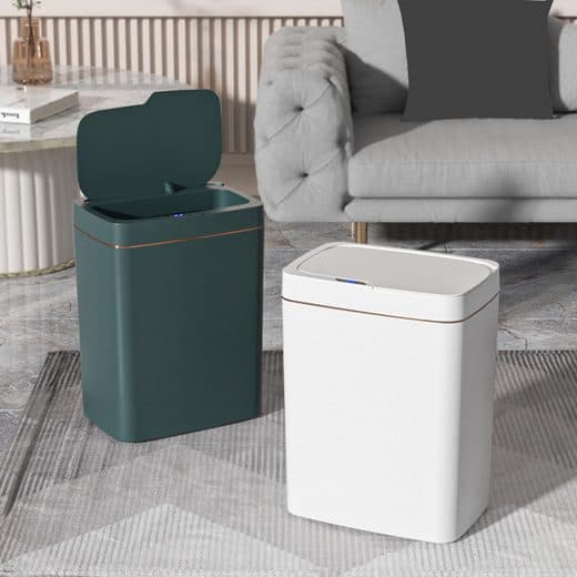 Affaldsspand med låg, smart sensor affaldsspand - hvid