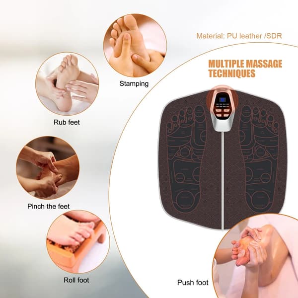 Elec. EMS fodmassager m/ 8 massageprogrammer og 32 intensitetsniveauer.